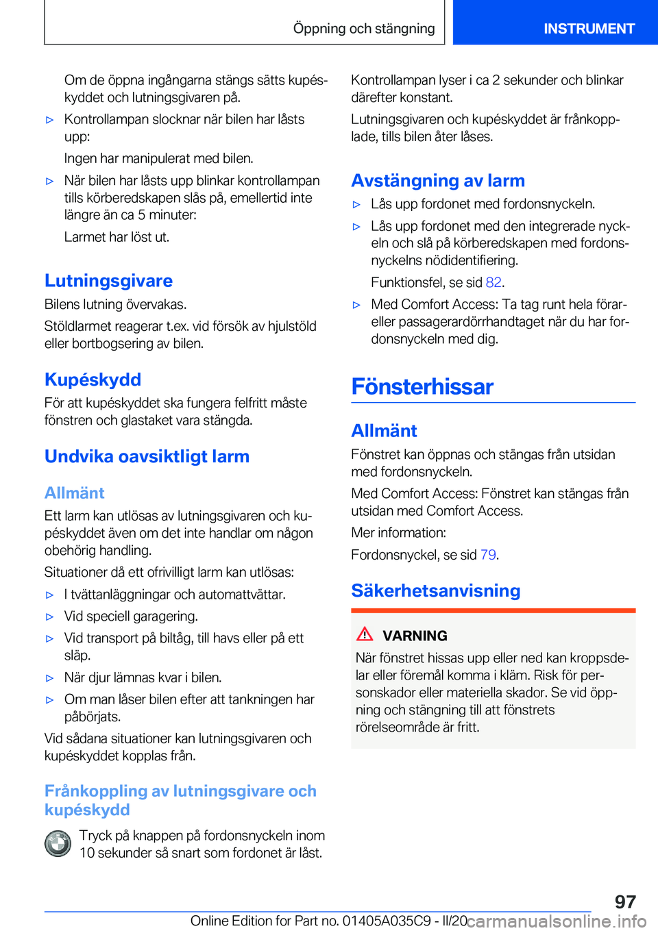 BMW X4 2020  InstruktionsbÖcker (in Swedish) �O�m��d�e��
