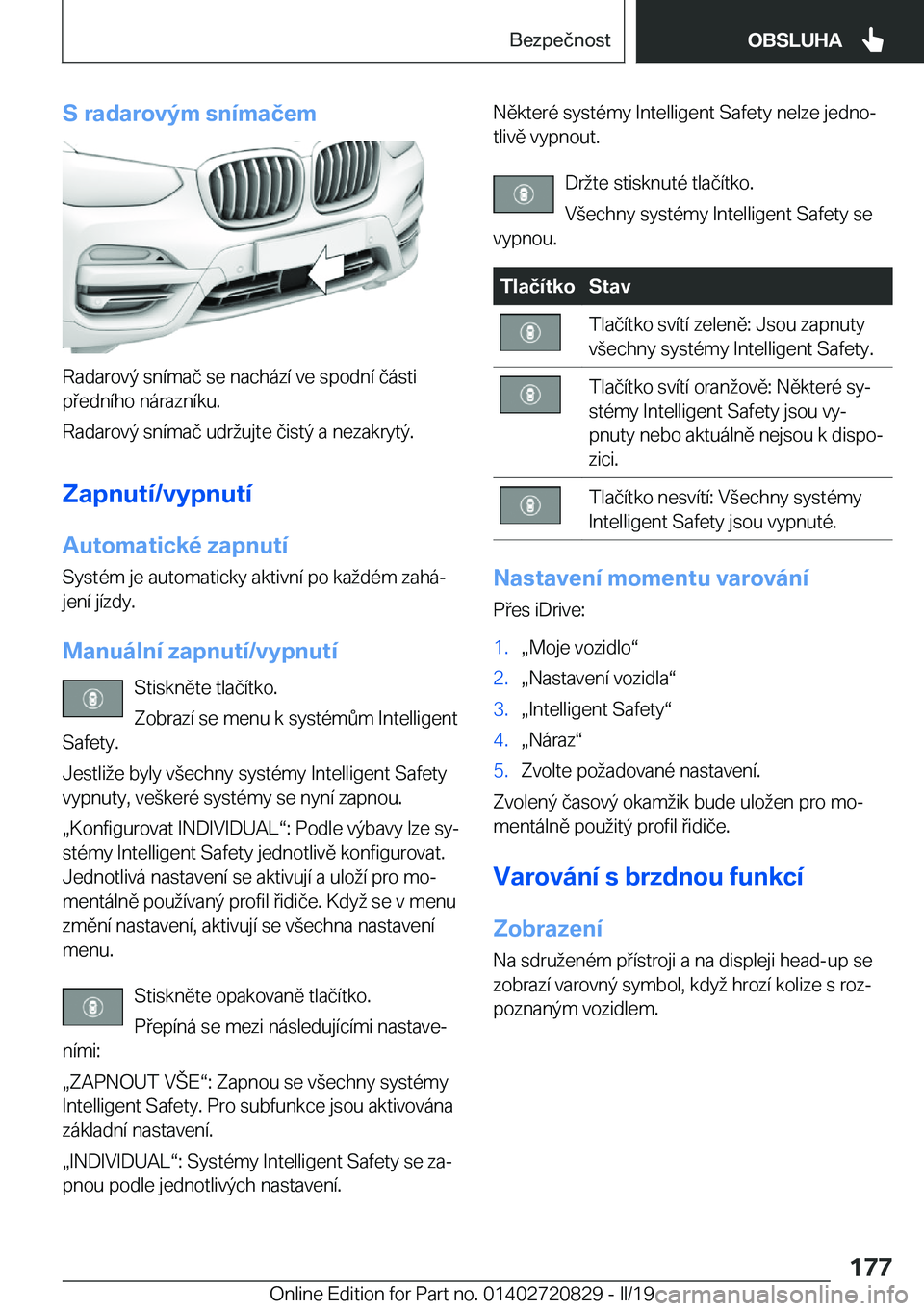 BMW X4 2019  Návod na použití (in Czech) �S��r�a�d�a�r�o�v�
