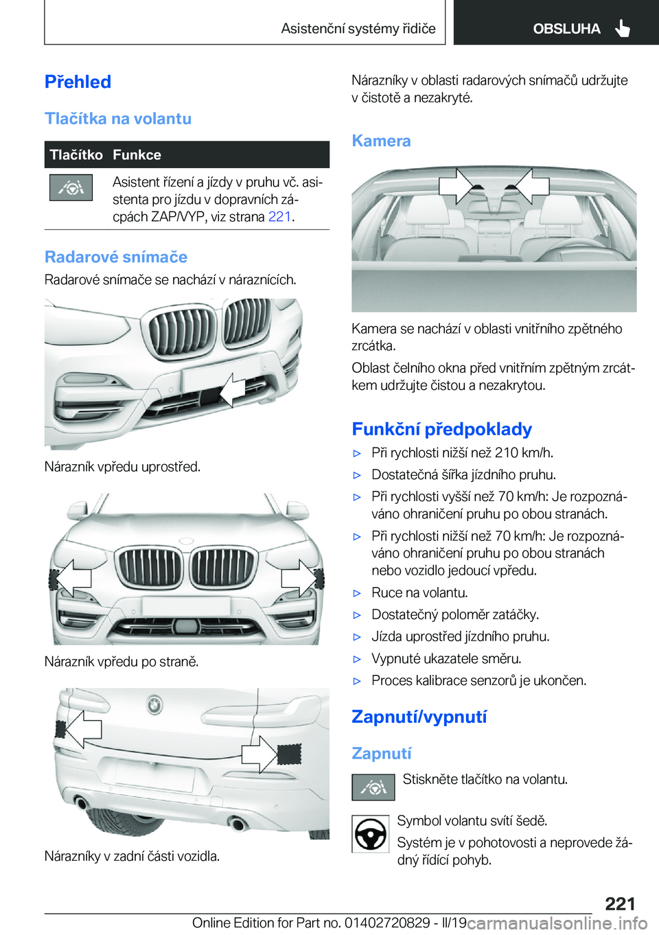 BMW X4 2019  Návod na použití (in Czech) �P�e�h�l�e�d
�T�l�a�č�