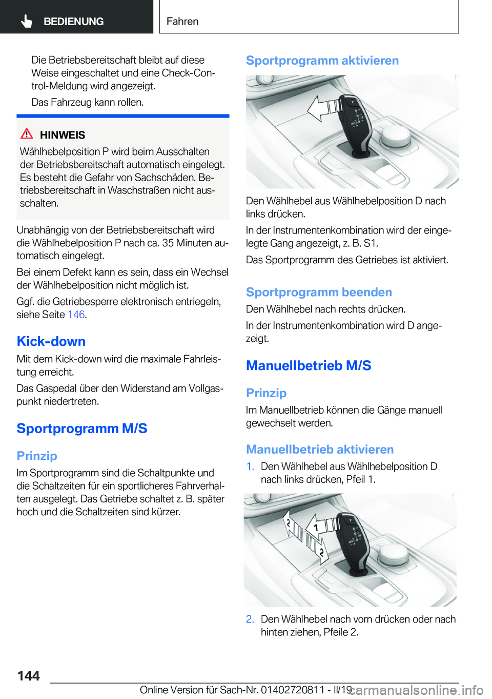 BMW X4 2019  Betriebsanleitungen (in German) �D�i�e��B�e�t�r�i�e�b�s�b�e�r�e�i�t�s�c�h�a�f�t��b�l�e�i�b�t��a�u�f��d�i�e�s�e
�W�e�i�s�e��e�i�n�g�e�s�c�h�a�l�t�e�t��u�n�d��e�i�n�e��C�h�e�c�k�-�C�o�nj
�t�r�o�l�-�M�e�l�d�u�n�g��w�i�r�d��a