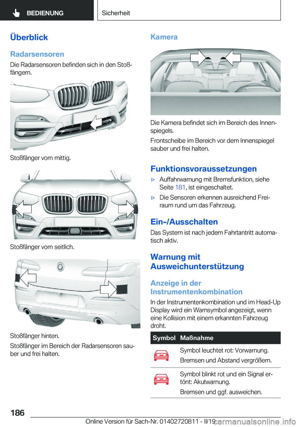 BMW X4 2019  Betriebsanleitungen (in German) �