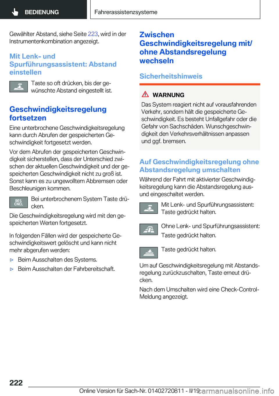 BMW X4 2019  Betriebsanleitungen (in German) �G�e�w�