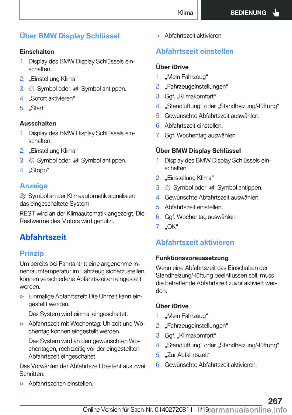 BMW X4 2019  Betriebsanleitungen (in German) �