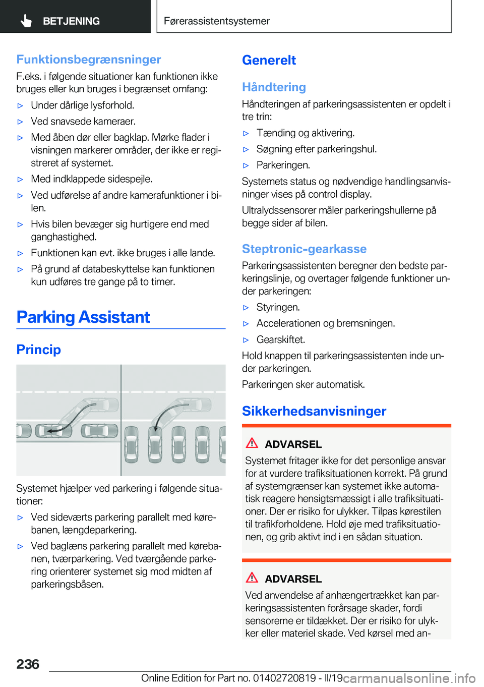 BMW X4 2019  InstruktionsbØger (in Danish) �F�u�n�k�t�i�o�n�s�b�e�g�r�æ�n�s�n�i�n�g�e�r�F�.�e�k�s�.��i��f�