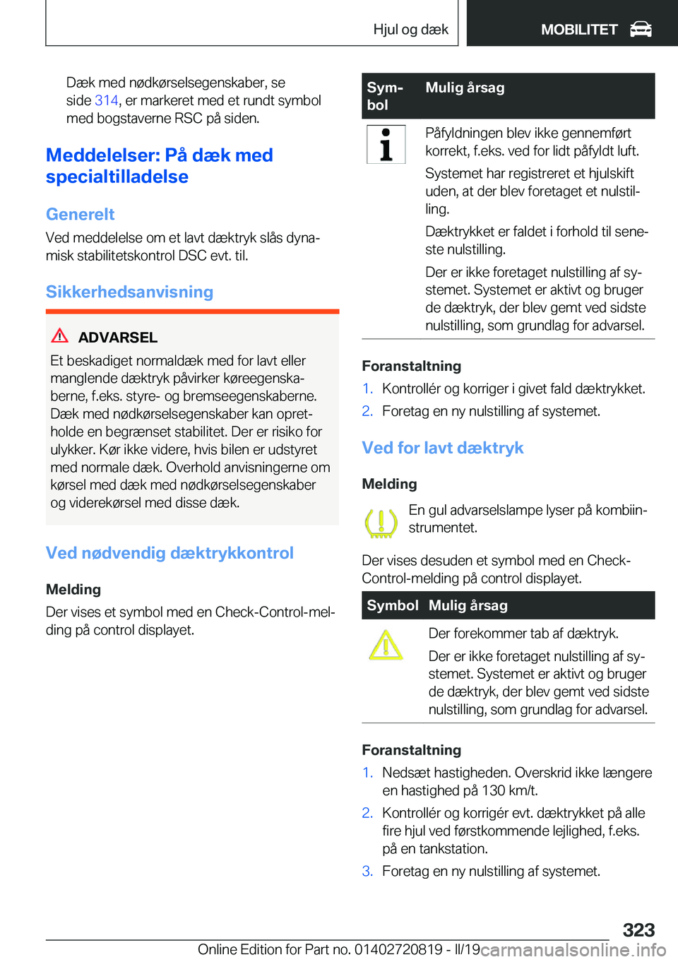 BMW X4 2019  InstruktionsbØger (in Danish) �D�æ�k��m�e�d��n�