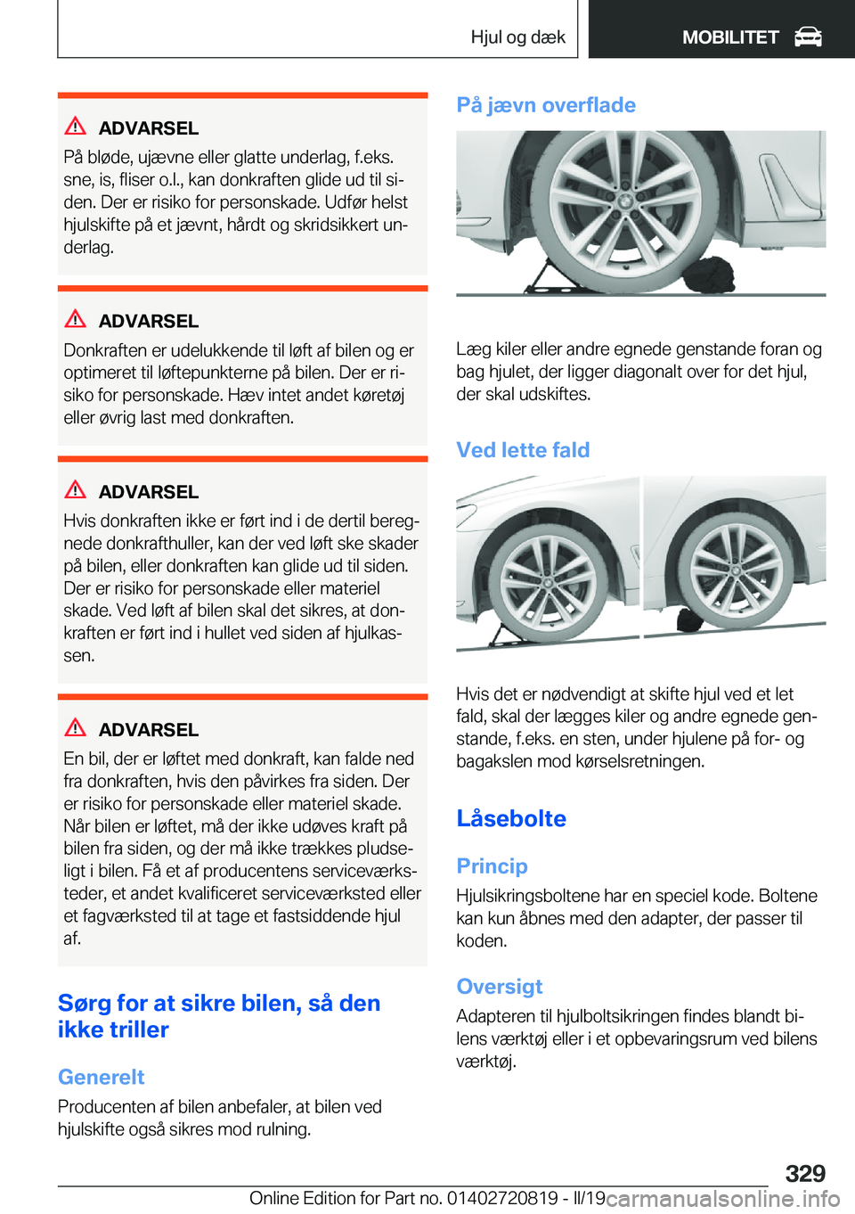 BMW X4 2019  InstruktionsbØger (in Danish) �A�D�V�A�R�S�E�L
�P�å��b�l�