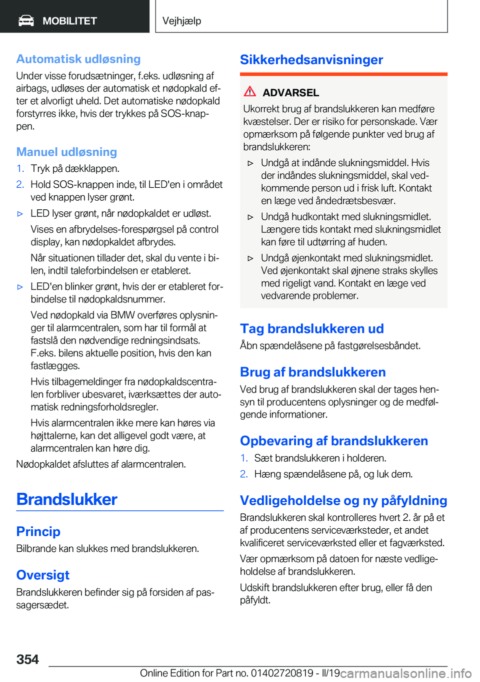 BMW X4 2019  InstruktionsbØger (in Danish) �A�u�t�o�m�a�t�i�s�k��u�d�l�