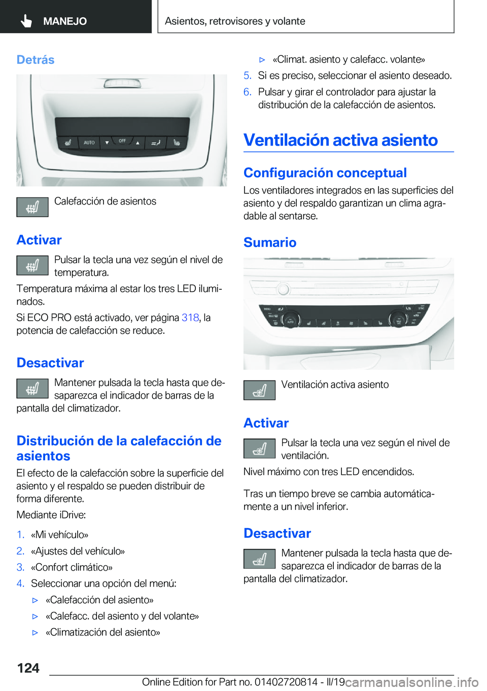 BMW X4 2019  Manuales de Empleo (in Spanish) �D�e�t�r�
