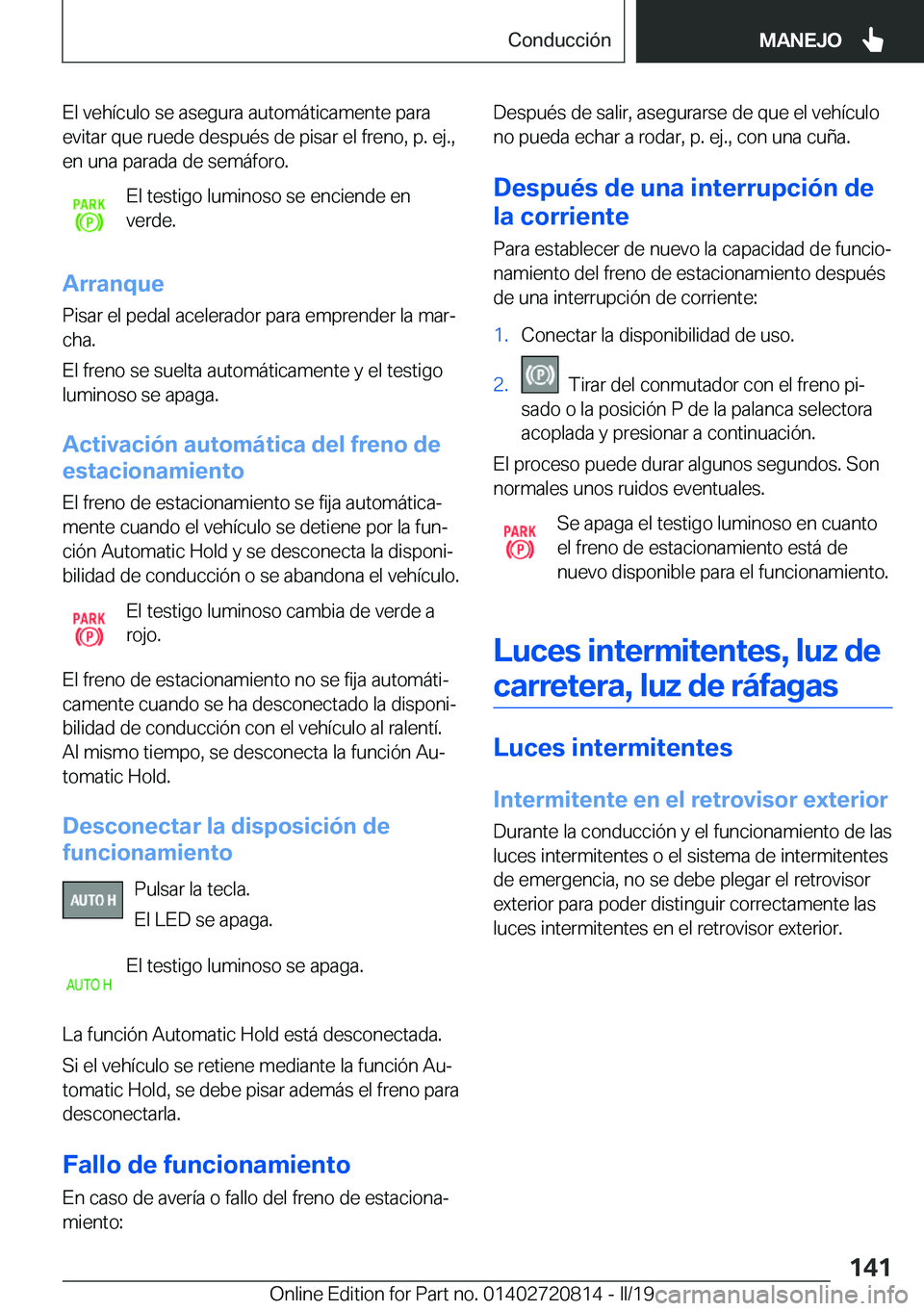 BMW X4 2019  Manuales de Empleo (in Spanish) �E�l��v�e�h�