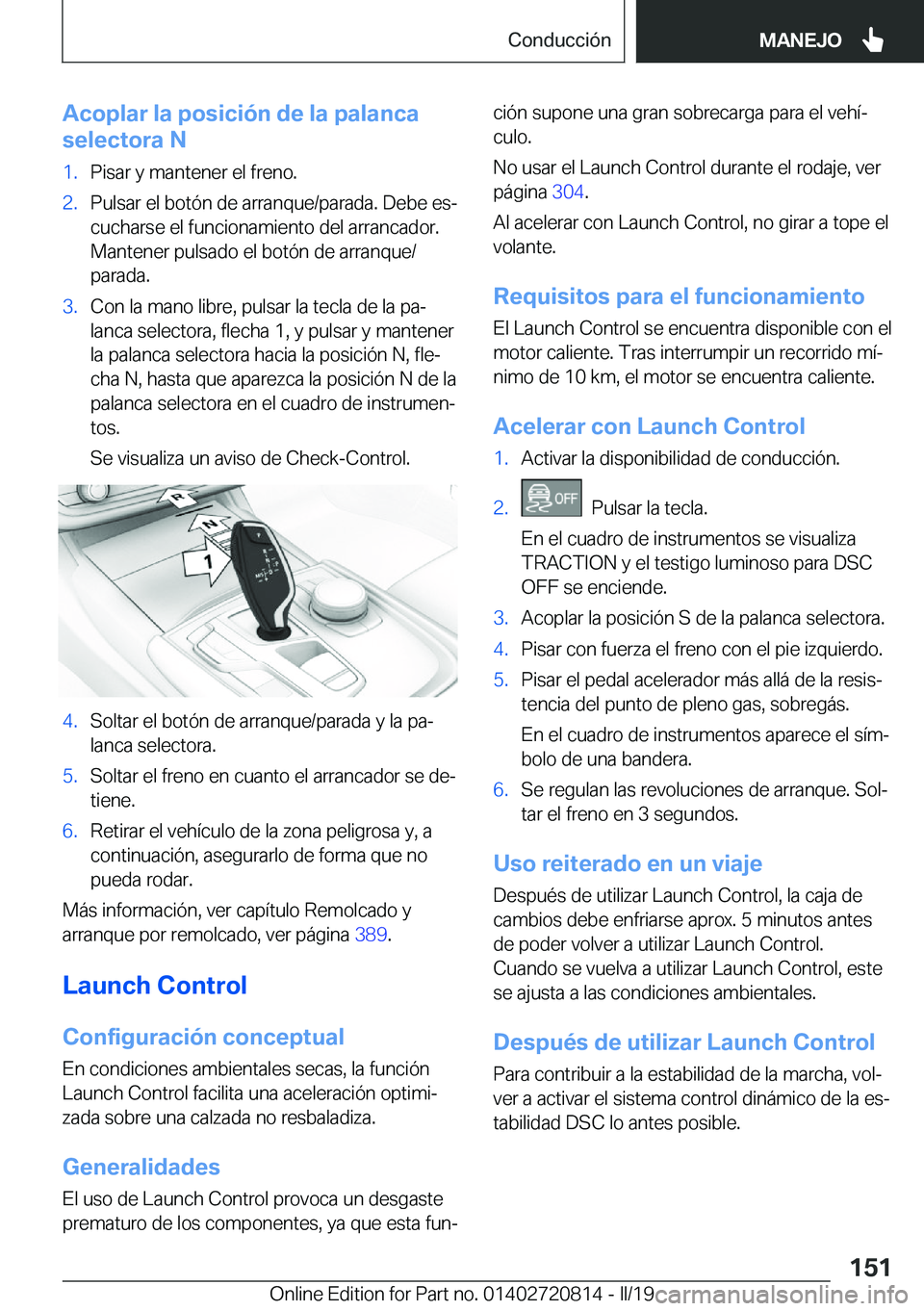 BMW X4 2019  Manuales de Empleo (in Spanish) �A�c�o�p�l�a�r��l�a��p�o�s�i�c�i�