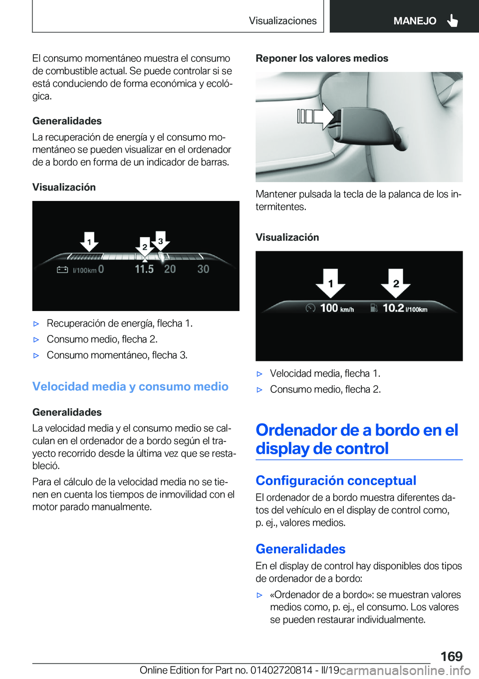 BMW X4 2019  Manuales de Empleo (in Spanish) �E�l��c�o�n�s�u�m�o��m�o�m�e�n�t�