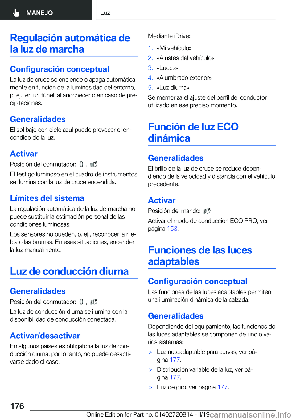 BMW X4 2019  Manuales de Empleo (in Spanish) �R�e�g�u�l�a�c�i�