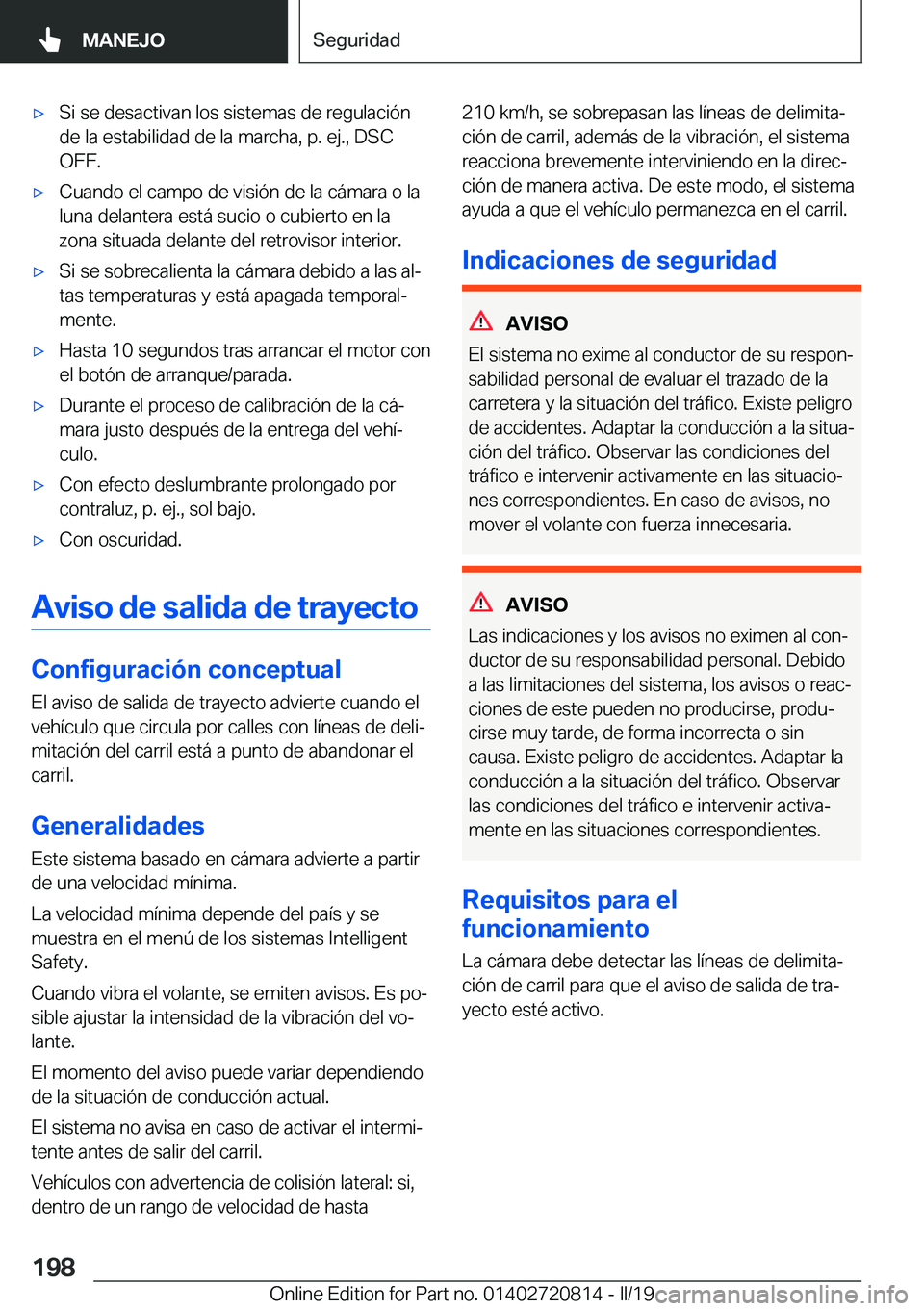 BMW X4 2019  Manuales de Empleo (in Spanish) x�S�i��s�e��d�e�s�a�c�t�i�v�a�n��l�o�s��s�i�s�t�e�m�a�s��d�e��r�e�g�u�l�a�c�i�