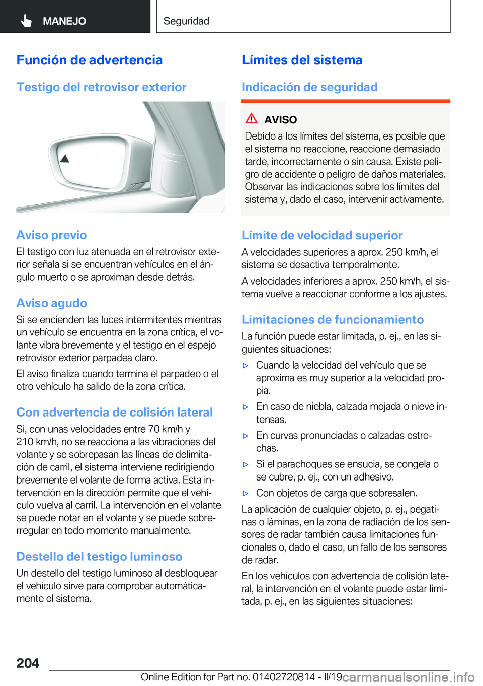 BMW X4 2019  Manuales de Empleo (in Spanish) �F�u�n�c�i�