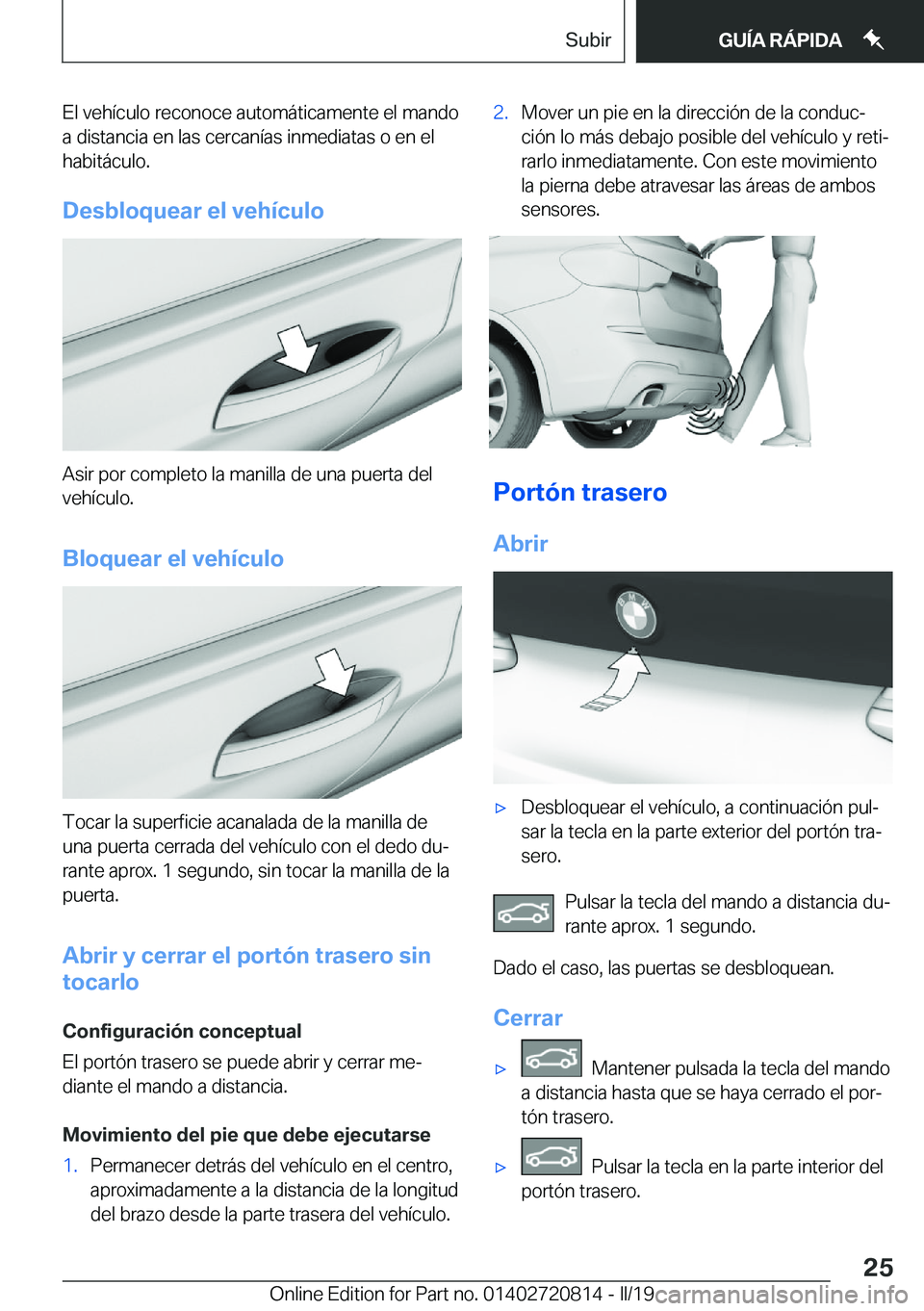BMW X4 2019  Manuales de Empleo (in Spanish) �E�l��v�e�h�