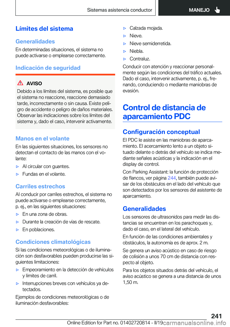 BMW X4 2019  Manuales de Empleo (in Spanish) �L�