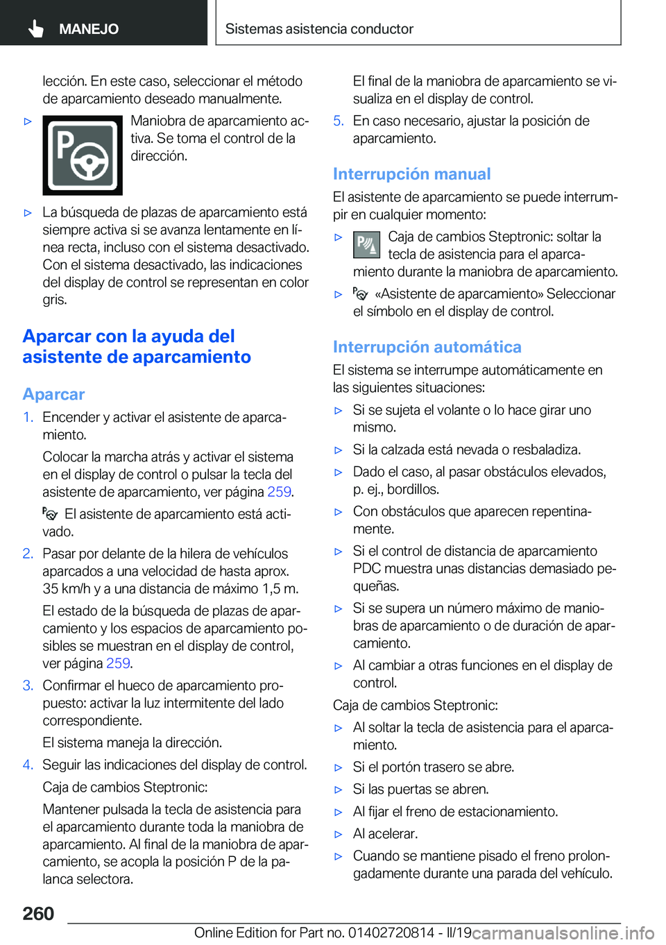 BMW X4 2019  Manuales de Empleo (in Spanish) �l�e�c�c�i�