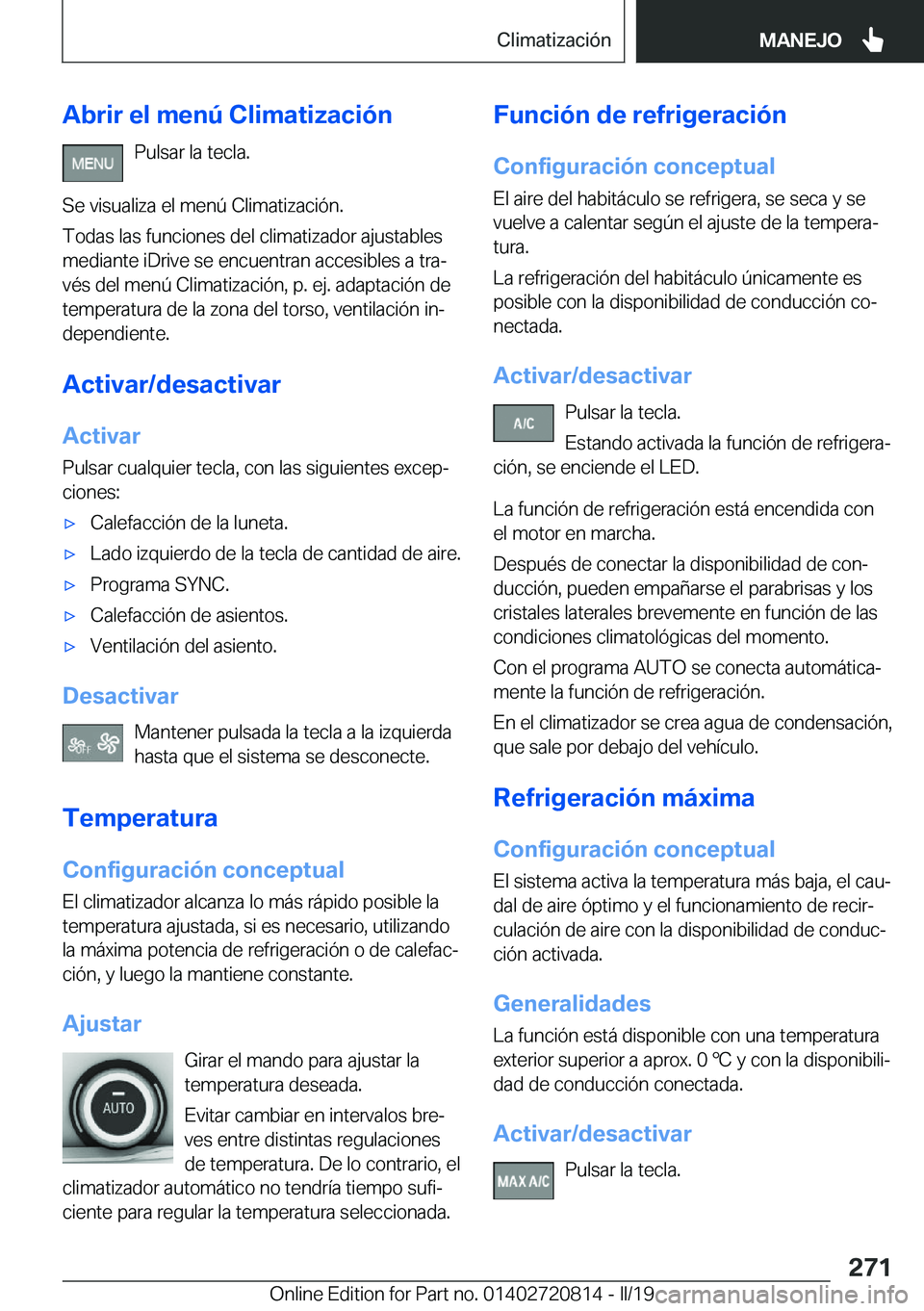 BMW X4 2019  Manuales de Empleo (in Spanish) �A�b�r�i�r��e�l��m�e�n�