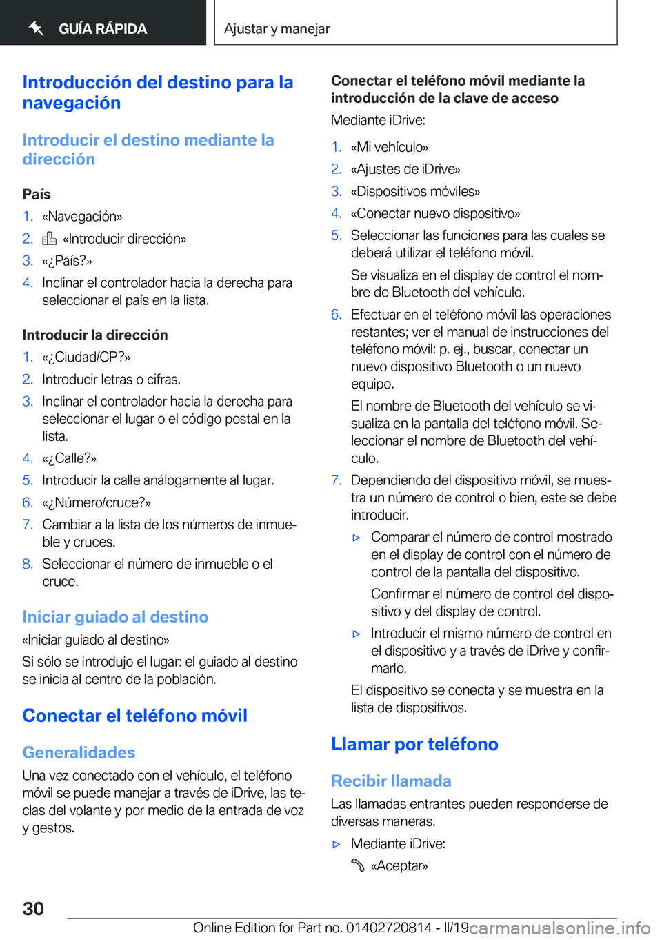BMW X4 2019  Manuales de Empleo (in Spanish) �I�n�t�r�o�d�u�c�c�i�