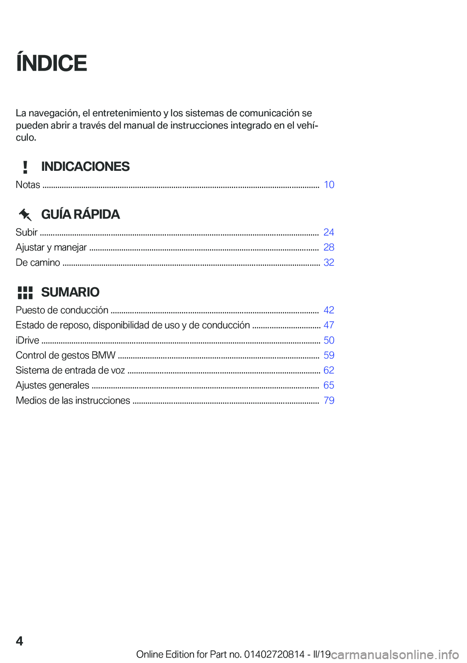 BMW X4 2019  Manuales de Empleo (in Spanish) �