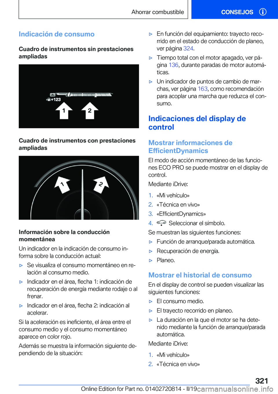 BMW X4 2019  Manuales de Empleo (in Spanish) �I�n�d�i�c�a�c�i�