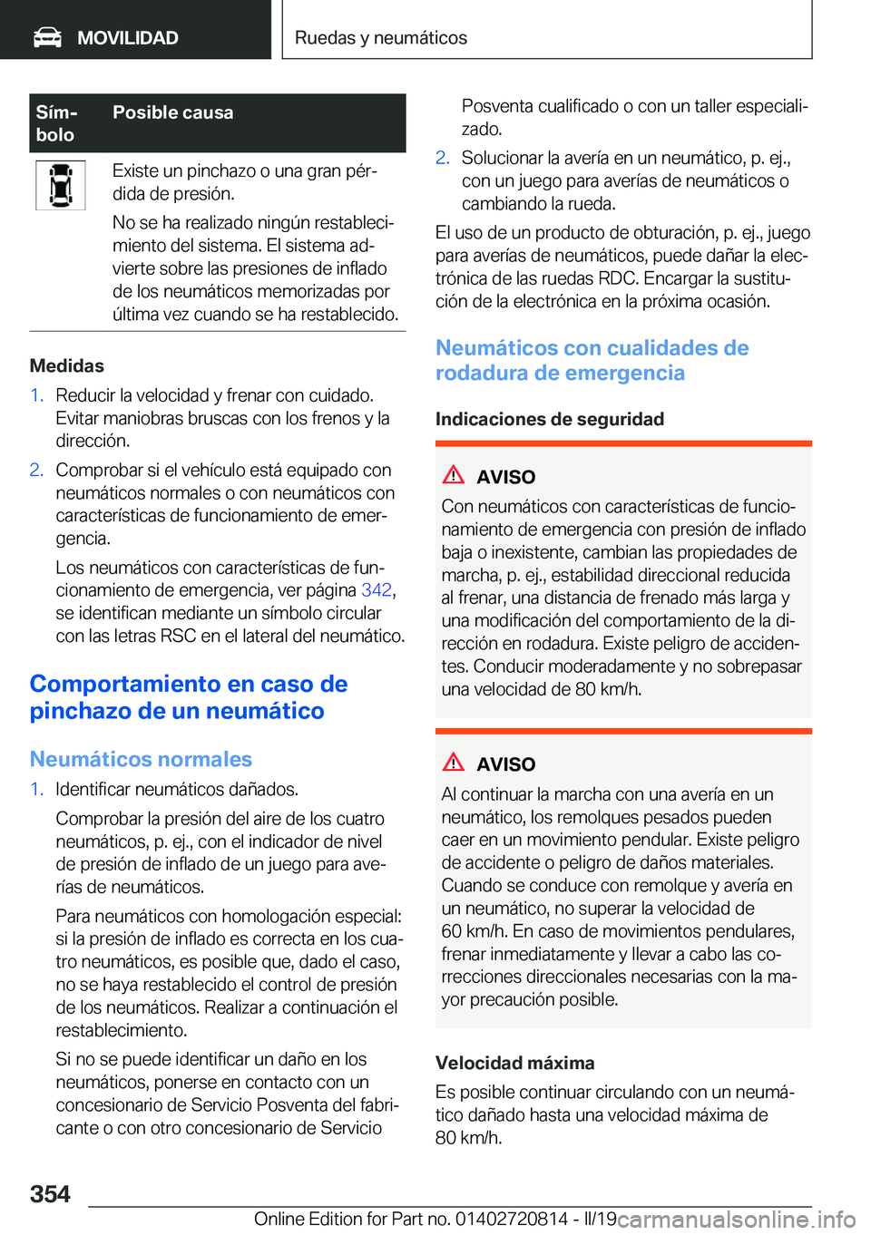 BMW X4 2019  Manuales de Empleo (in Spanish) �S�