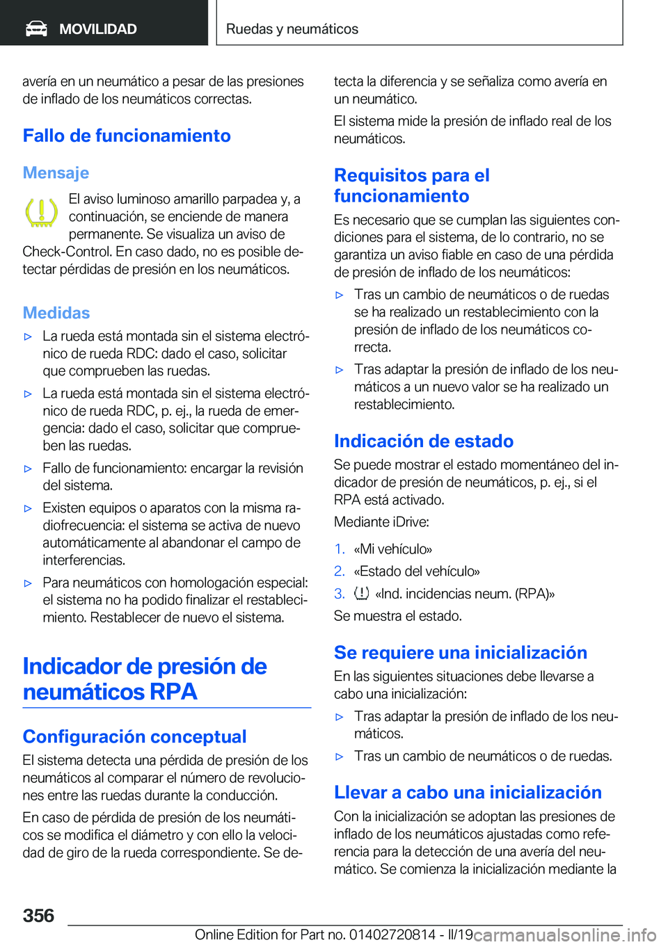 BMW X4 2019  Manuales de Empleo (in Spanish) �a�v�e�r�