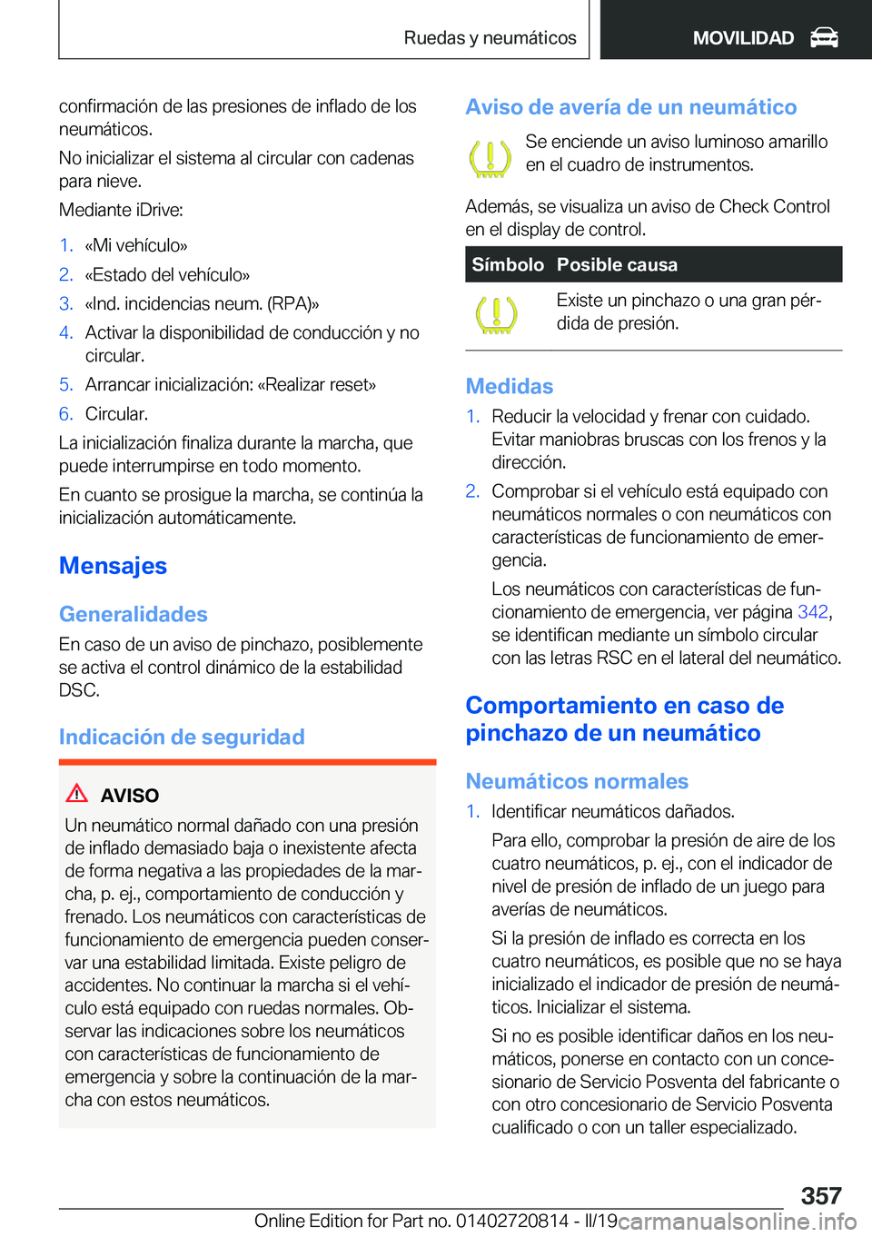 BMW X4 2019  Manuales de Empleo (in Spanish) �c�o�n�f�i�r�m�a�c�i�