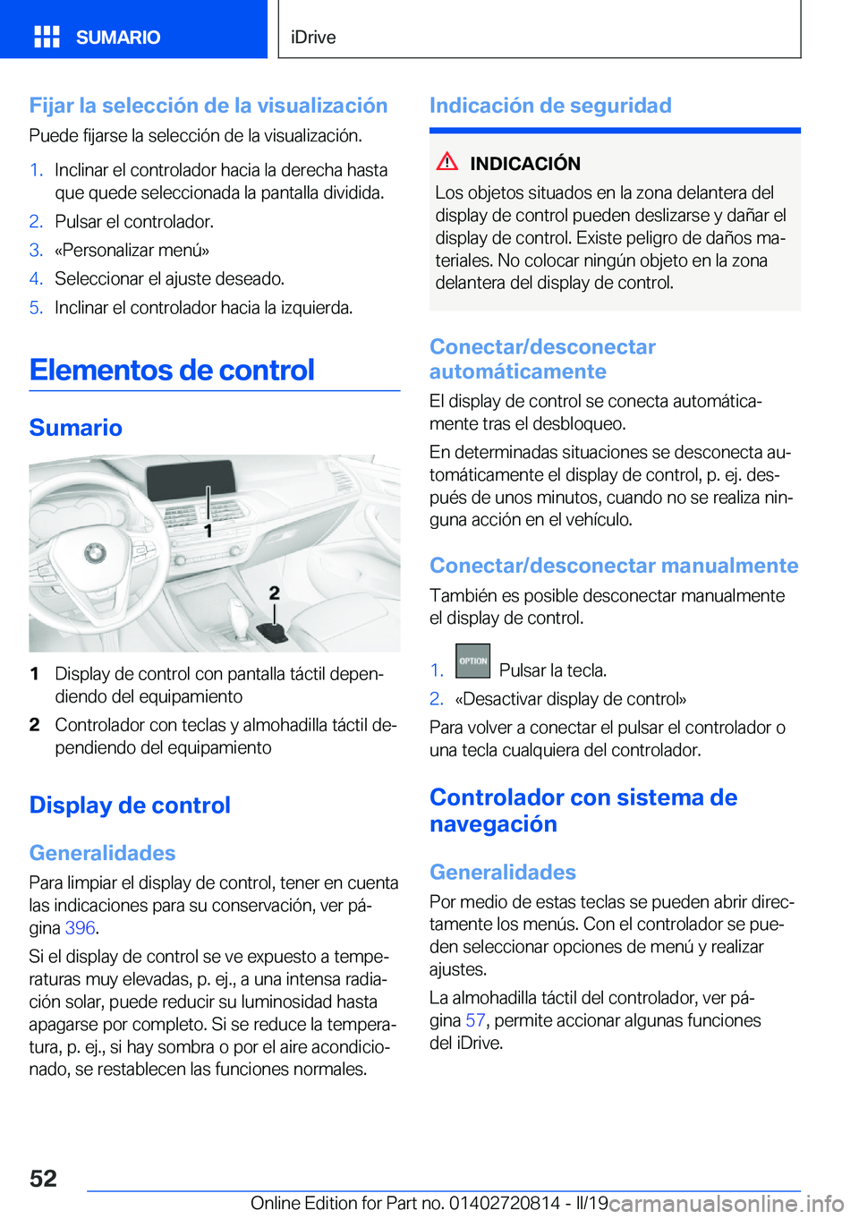 BMW X4 2019  Manuales de Empleo (in Spanish) �F�i�j�a�r��l�a��s�e�l�e�c�c�i�