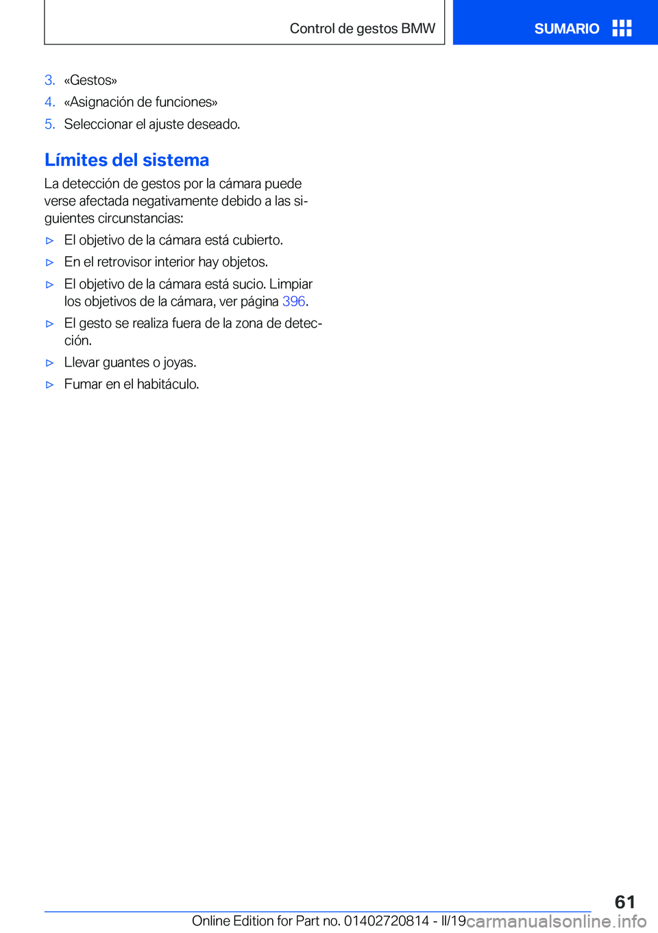 BMW X4 2019  Manuales de Empleo (in Spanish) �3�.�«�G�e�s�t�o�s�{�4�.�«�A�s�i�g�n�a�c�i�