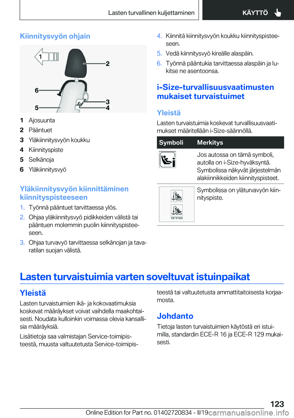 BMW X4 2019  Omistajan Käsikirja (in Finnish) �K�i�i�n�n�i�t�y�s�v�y�