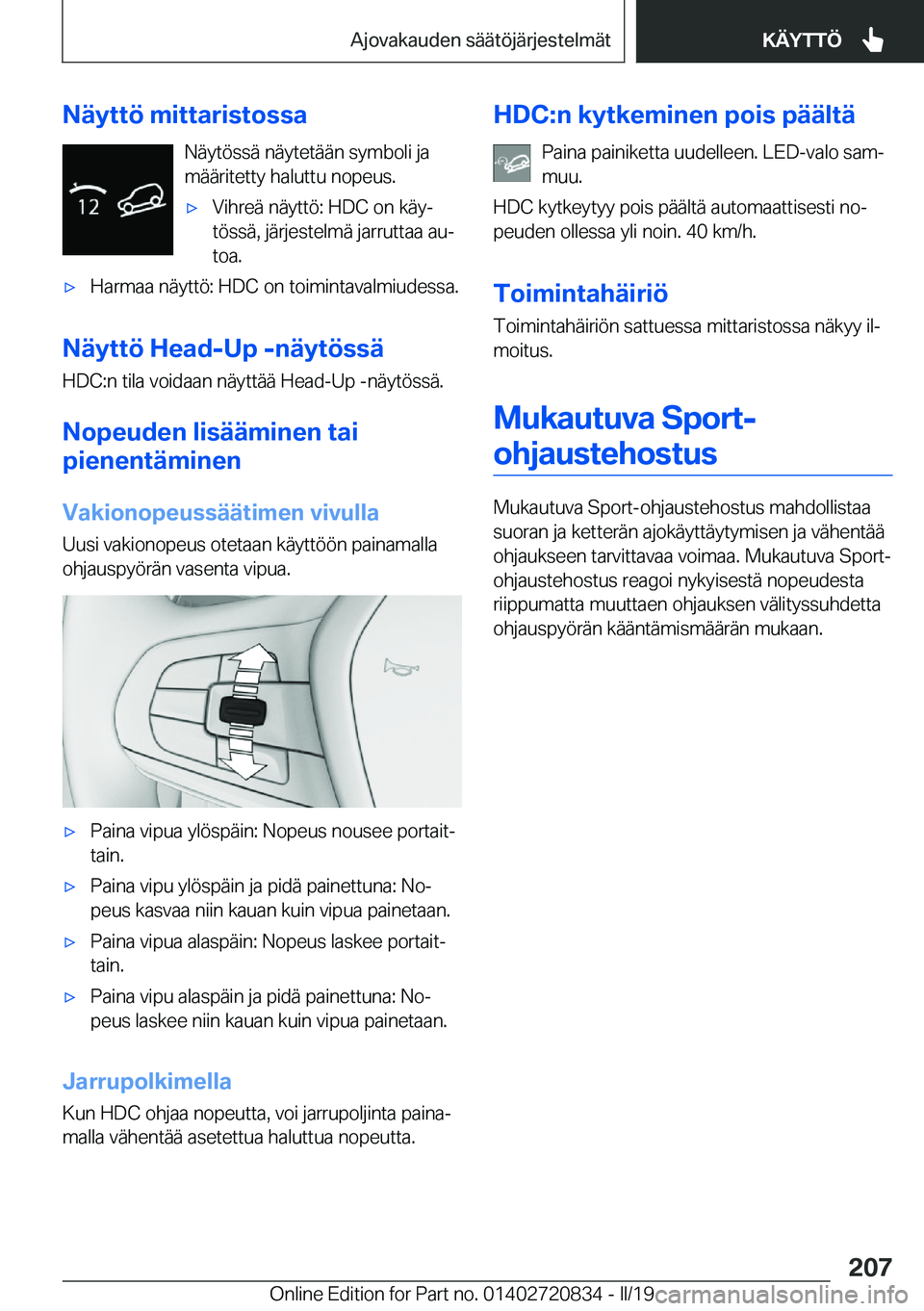 BMW X4 2019  Omistajan Käsikirja (in Finnish) �N�