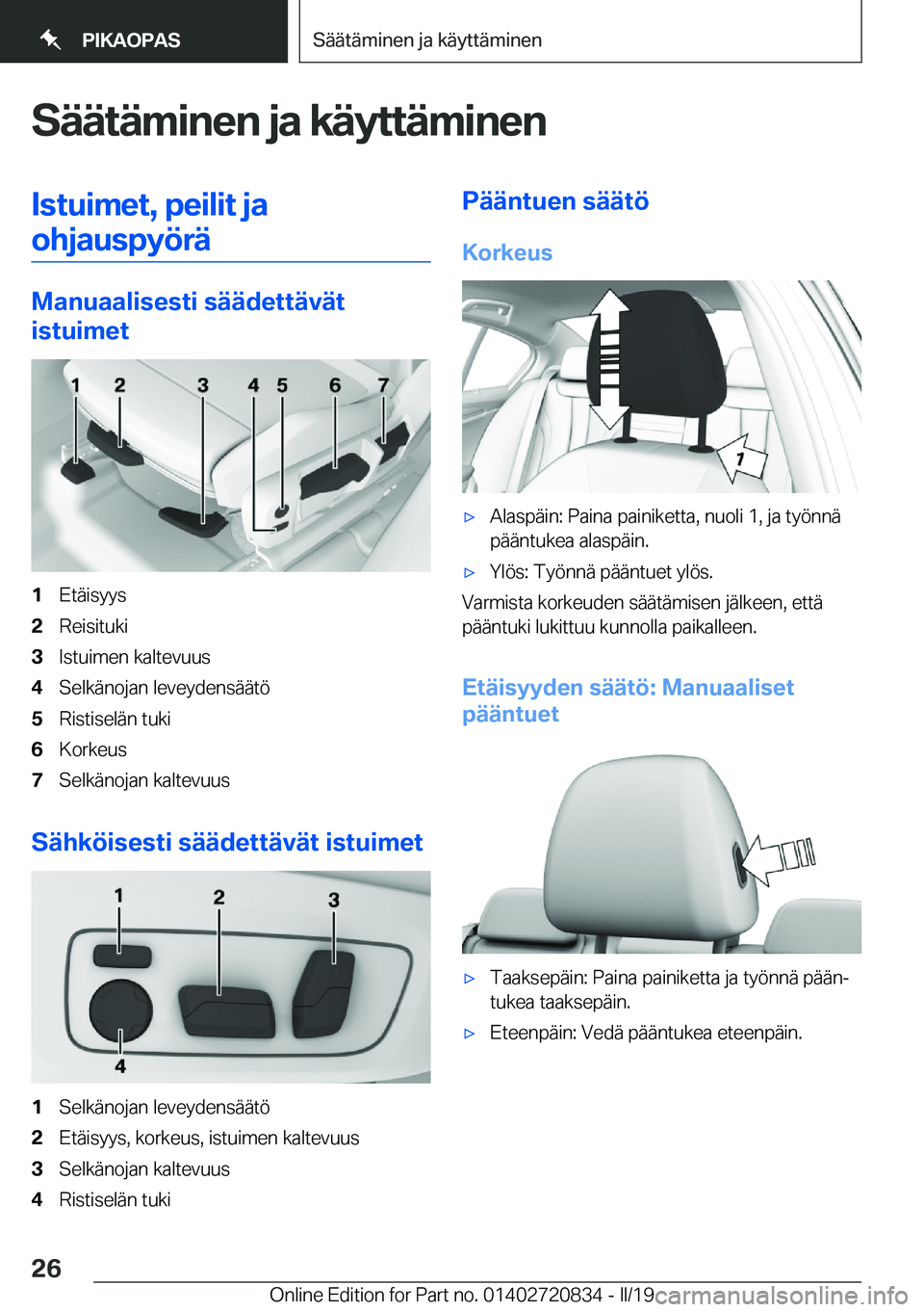 BMW X4 2019  Omistajan Käsikirja (in Finnish) �S�