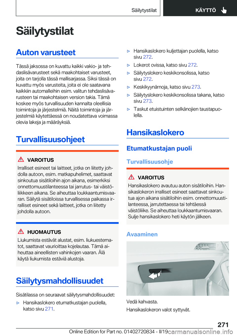 BMW X4 2019  Omistajan Käsikirja (in Finnish) �S�