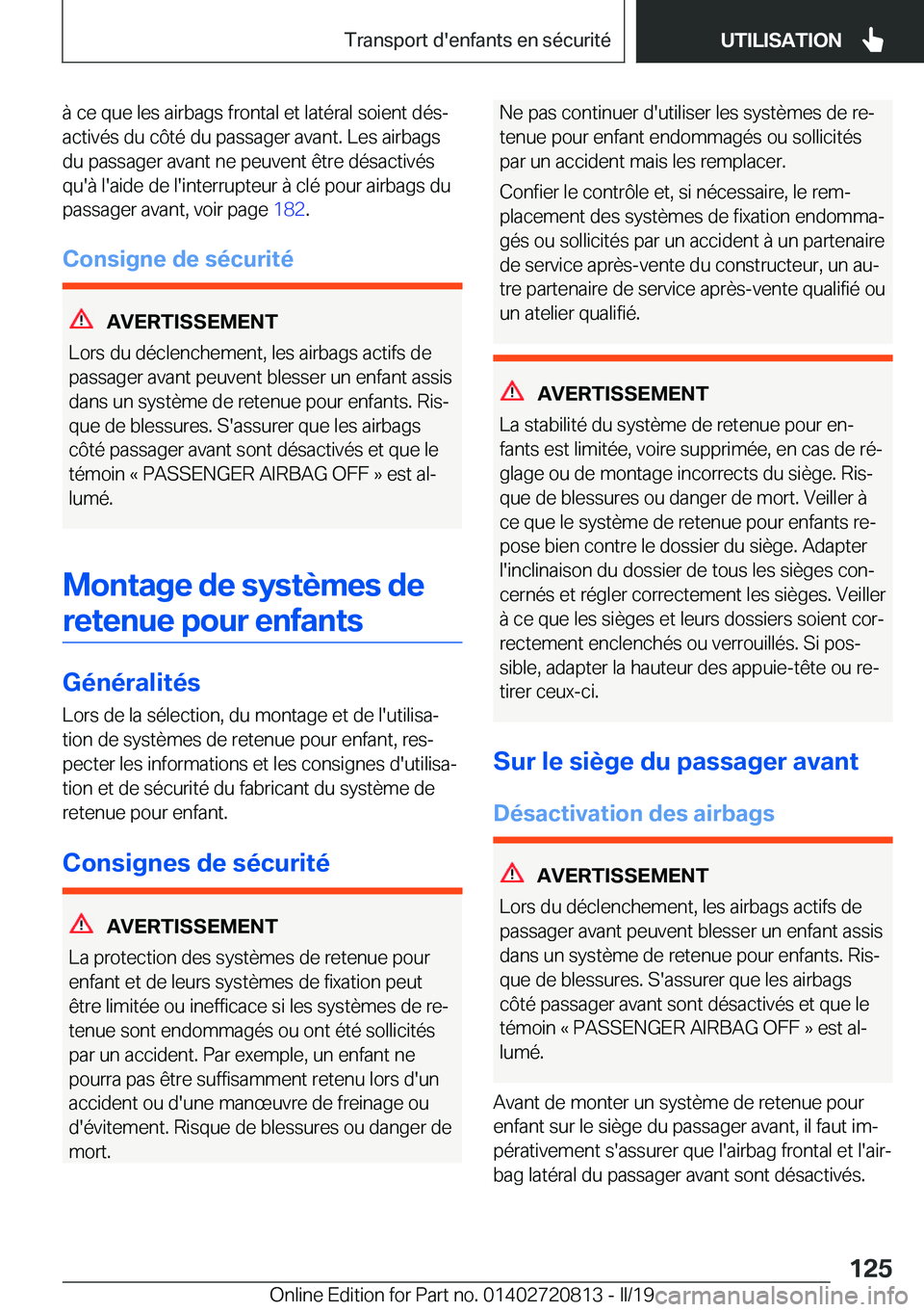 BMW X4 2019  Notices Demploi (in French) �