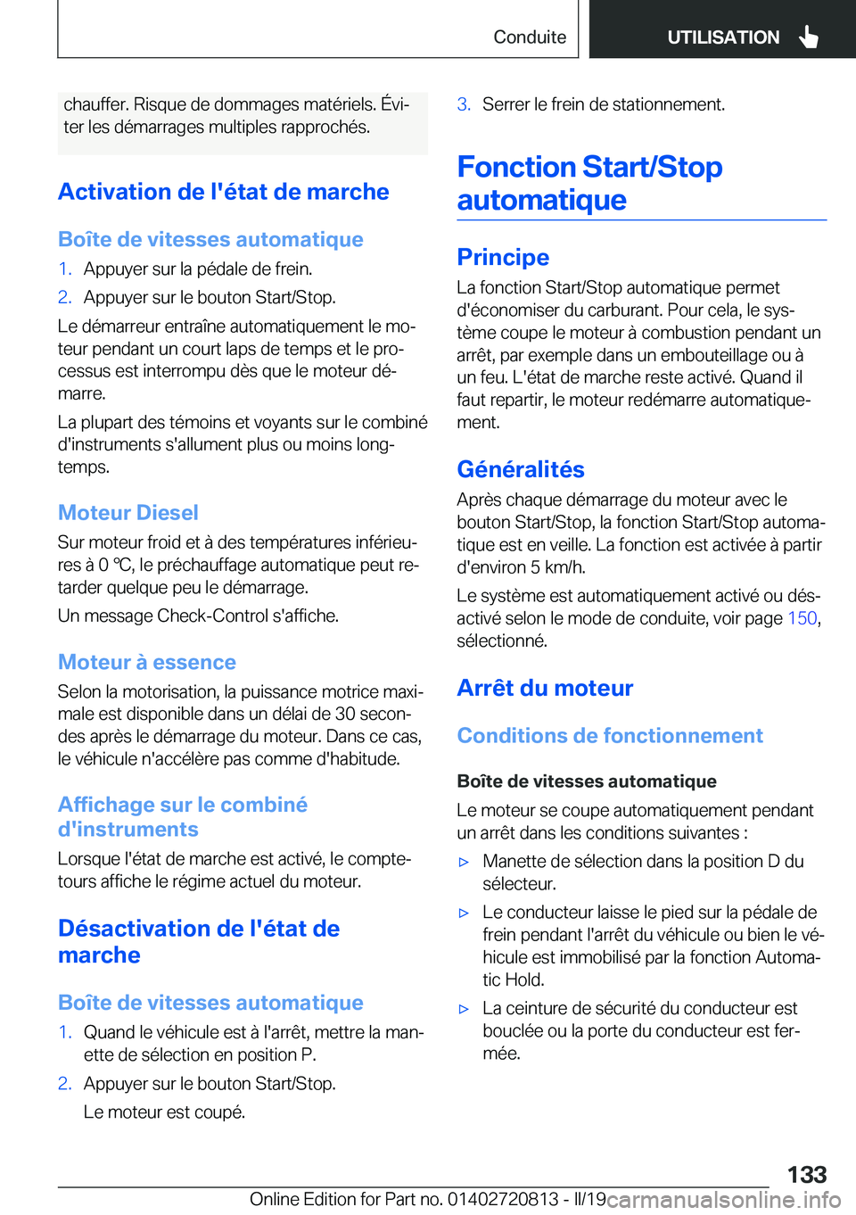 BMW X4 2019  Notices Demploi (in French) �c�h�a�u�f�f�e�r�.��R�i�s�q�u�e��d�e��d�o�m�m�a�g�e�s��m�a�t�é�r�i�e�l�s�.��