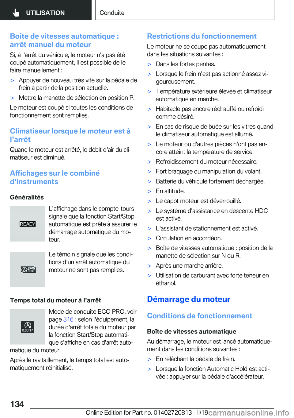 BMW X4 2019  Notices Demploi (in French) �B�o�