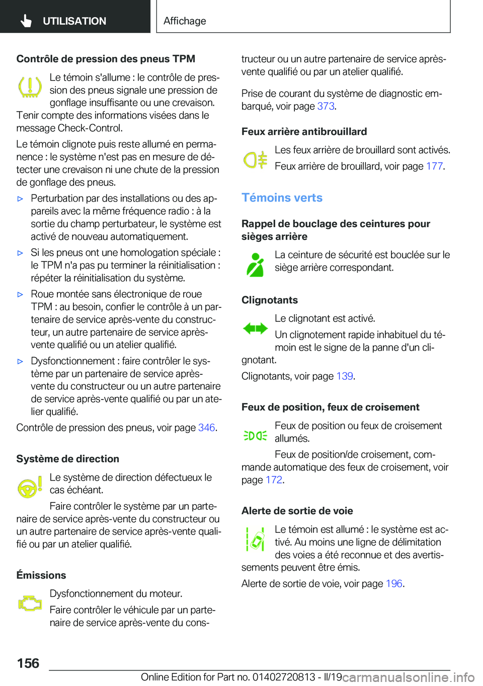 BMW X4 2019  Notices Demploi (in French) �C�o�n�t�r�