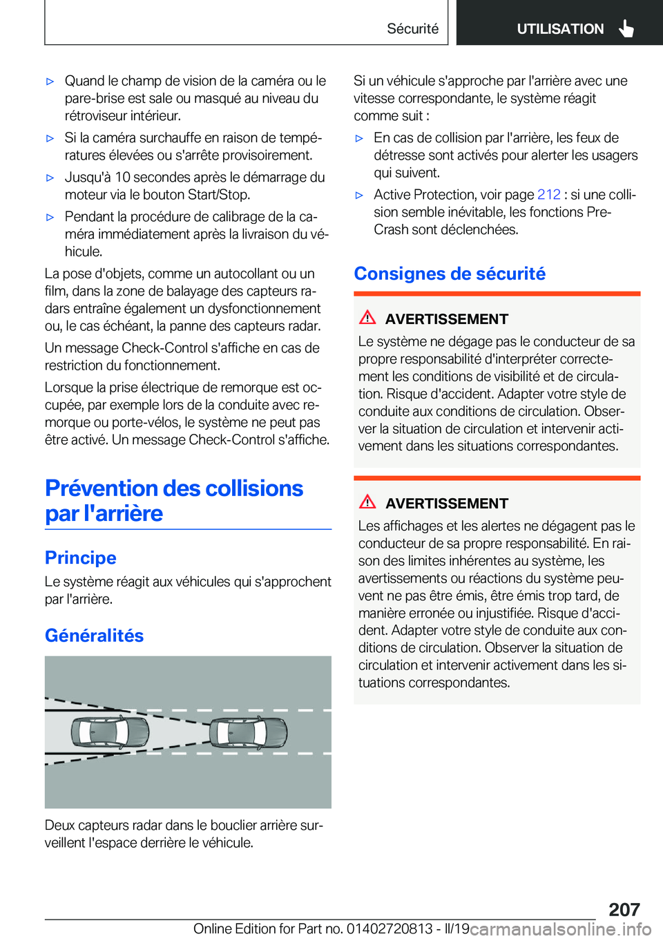 BMW X4 2019  Notices Demploi (in French) 'x�Q�u�a�n�d��l�e��c�h�a�m�p��d�e��v�i�s�i�o�n��d�e��l�a��c�a�m�é�r�a��o�u��l�e
�p�a�r�e�-�b�r�i�s�e��e�s�t��s�a�l�e��o�u��m�a�s�q�u�é��a�u��n�i�v�e�a�u��d�u
�r�é�t�r�o�v�i�s�e�