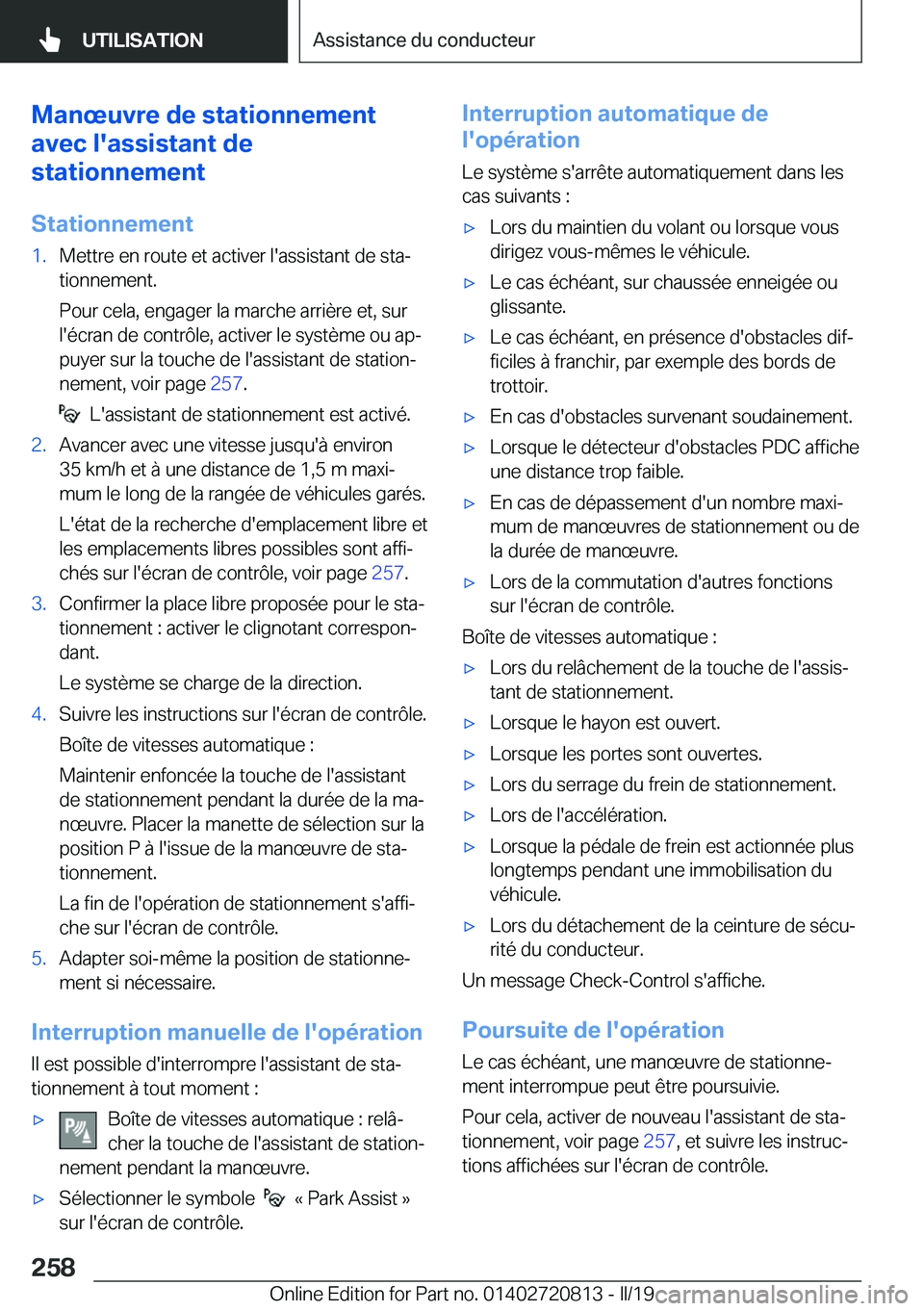 BMW X4 2019  Notices Demploi (in French) �M�a�n�