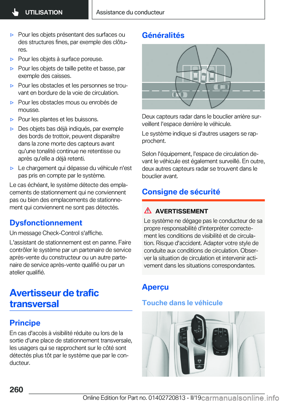 BMW X4 2019  Notices Demploi (in French) 'x�P�o�u�r��l�e�s��o�b�j�e�t�s��p�r�é�s�e�n�t�a�n�t��d�e�s��s�u�r�f�a�c�e�s��o�u�d�e�s��s�t�r�u�c�t�u�r�e�s��f�i�n�e�s�,��p�a�r��e�x�e�m�p�l�e��d�e�s��c�l�