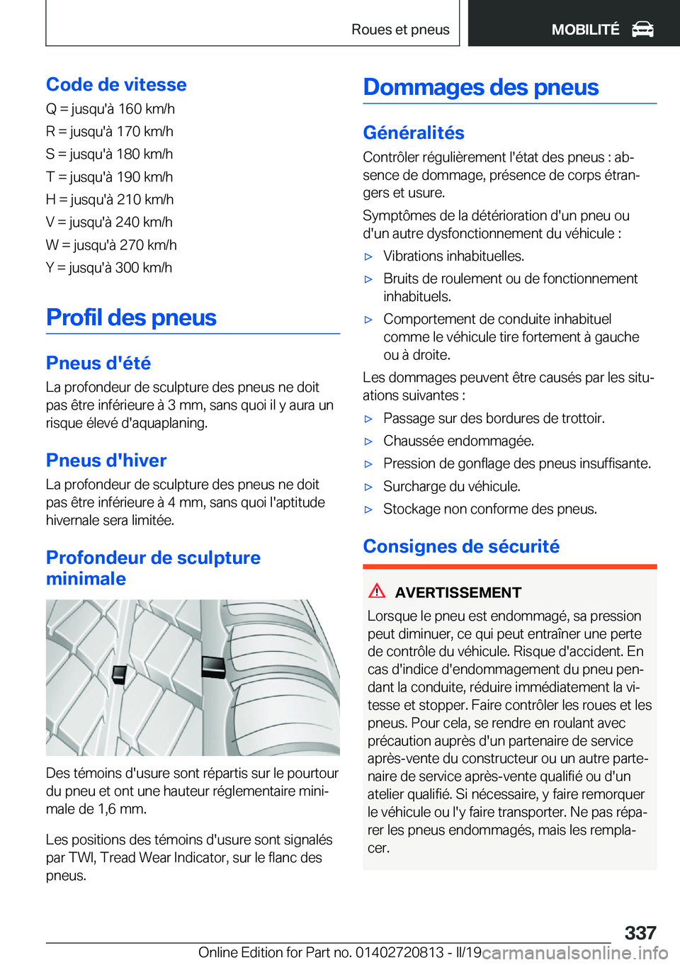 BMW X4 2019  Notices Demploi (in French) �C�o�d�e��d�e��v�i�t�e�s�s�e
�Q����j�u�s�q�u�'�