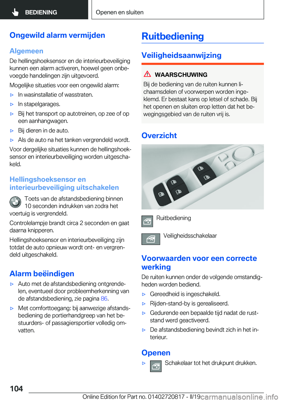 BMW X4 2019  Instructieboekjes (in Dutch) �O�n�g�e�w�i�l�d��a�l�a�r�m��v�e�r�m�i�j�d�e�n�A�l�g�e�m�e�e�n
�D�e��h�e�l�l�i�n�g�s�h�o�e�k�s�e�n�s�o�r��e�n��d�e��i�n�t�e�r�i�e�u�r�b�e�v�e�i�l�i�g�i�n�g �k�u�n�n�e�n��e�e�n��a�l�a�r�m��a�c