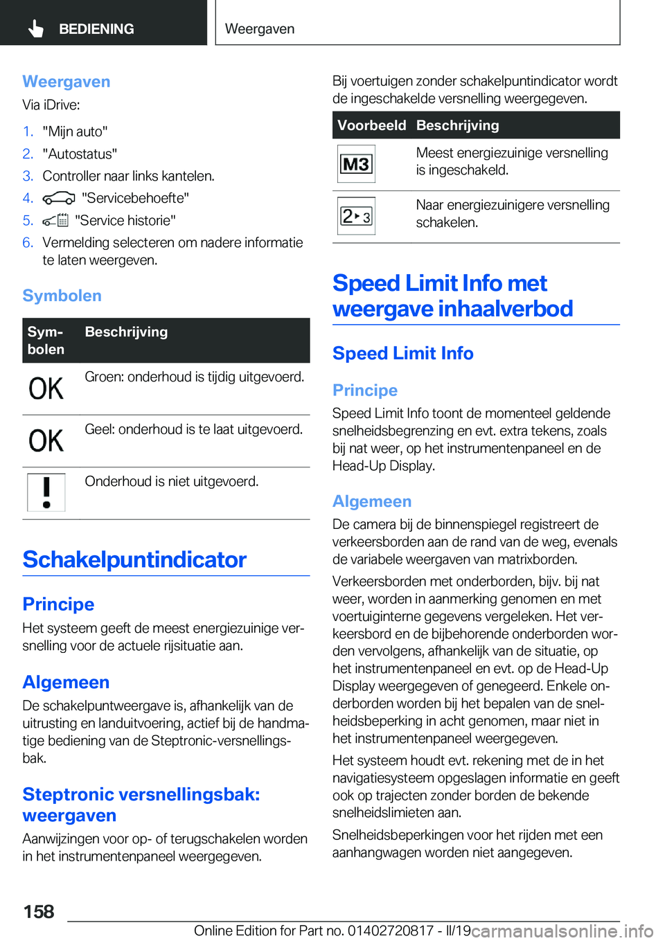BMW X4 2019  Instructieboekjes (in Dutch) �W�e�e�r�g�a�v�e�n�V�i�a��i�D�r�i�v�e�:�1�.��M�i�j�n��a�u�t�o��2�.��A�u�t�o�s�t�a�t�u�s��3�.�C�o�n�t�r�o�l�l�e�r��n�a�a�r��l�i�n�k�s��k�a�n�t�e�l�e�n�.�4�.����S�e�r�v�i�c�e�b�e�h�o�e�f�t�e