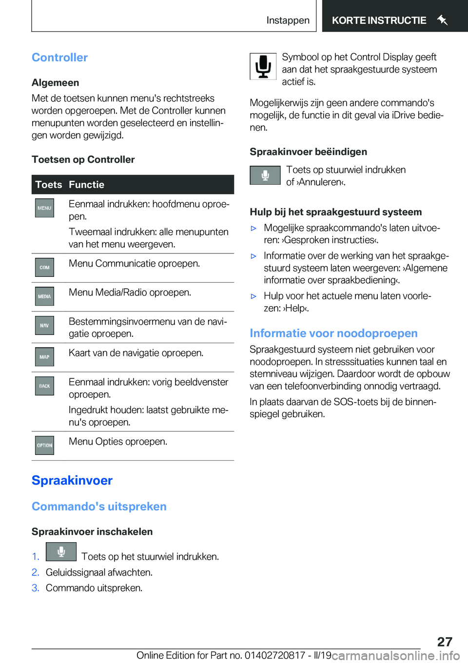 BMW X4 2019  Instructieboekjes (in Dutch) �C�o�n�t�r�o�l�l�e�r�A�l�g�e�m�e�e�n
�M�e�t��d�e��t�o�e�t�s�e�n��k�u�n�n�e�n��m�e�n�u�'�s��r�e�c�h�t�s�t�r�e�e�k�s
�w�o�r�d�e�n��o�p�g�e�r�o�e�p�e�n�.��M�e�t��d�e��C�o�n�t�r�o�l�l�e�r��k