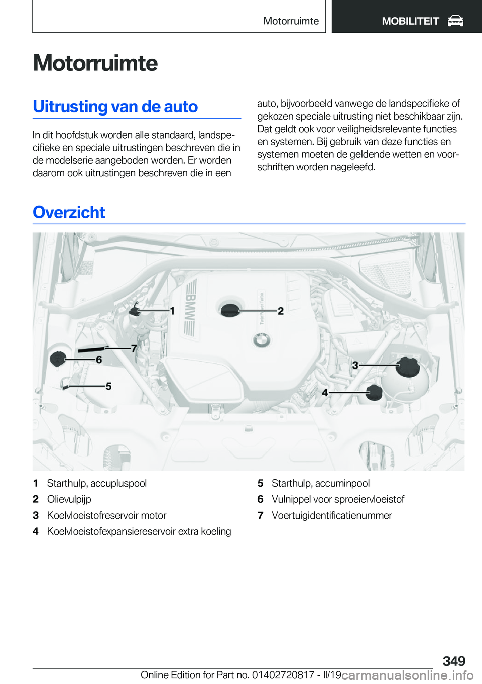 BMW X4 2019  Instructieboekjes (in Dutch) �M�o�t�o�r�r�u�i�m�t�e�U�i�t�r�u�s�t�i�n�g��v�a�n��d�e��a�u�t�o
�I�n��d�i�t��h�o�o�f�d�s�t�u�k��w�o�r�d�e�n��a�l�l�e��s�t�a�n�d�a�a�r�d�,��l�a�n�d�s�p�ej�c�i�f�i�e�k�e��e�n��s�p�e�c�i�a�l�