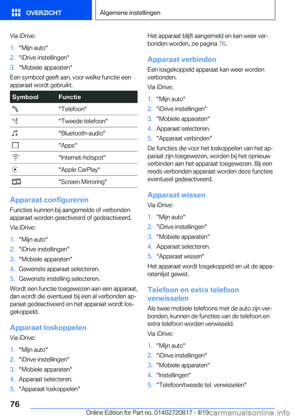 BMW X4 2019  Instructieboekjes (in Dutch) �V�i�a��i�D�r�i�v�e�:�1�.��M�i�j�n��a�u�t�o��2�.��i�D�r�i�v�e��i�n�s�t�e�l�l�i�n�g�e�n��3�.��M�o�b�i�e�l�e��a�p�p�a�r�a�t�e�n�
�E�e�n��s�y�m�b�o�o�l��g�e�e�f�t��a�a�n�,��v�o�o�r��w�e�l�