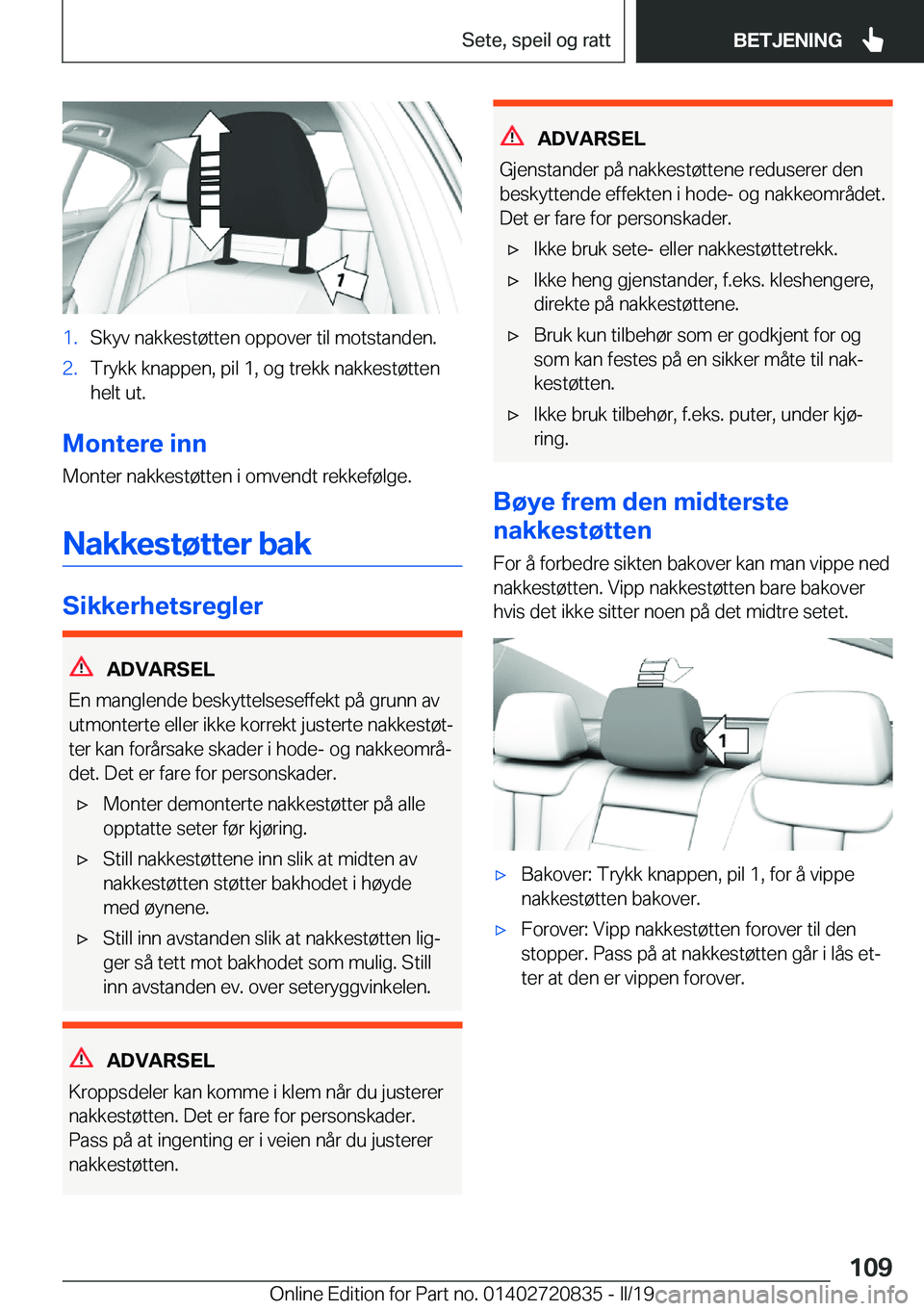 BMW X4 2019  InstruksjonsbØker (in Norwegian) �1�.�S�k�y�v��n�a�k�k�e�s�t�