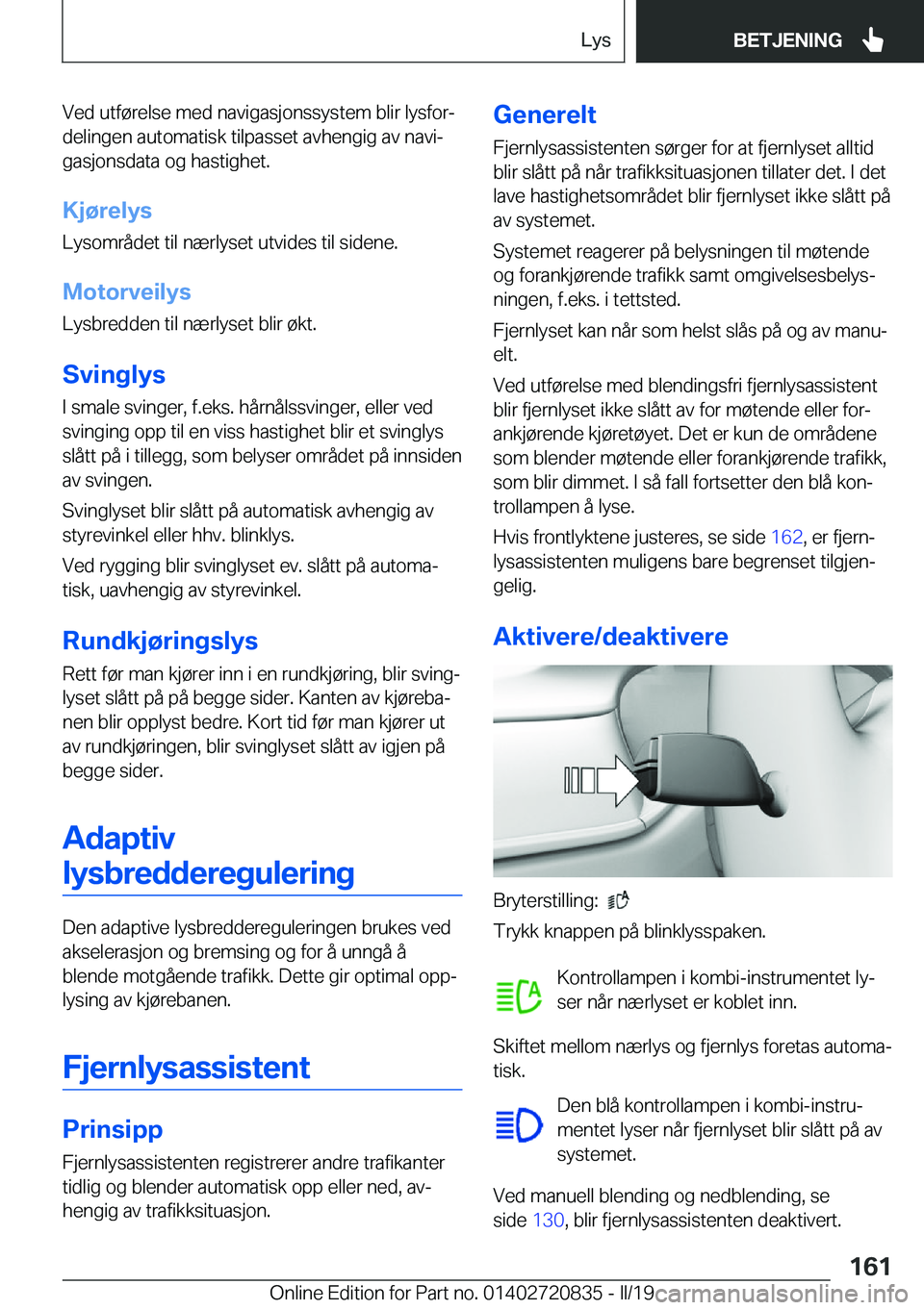 BMW X4 2019  InstruksjonsbØker (in Norwegian) �V�e�d��u�t�f�