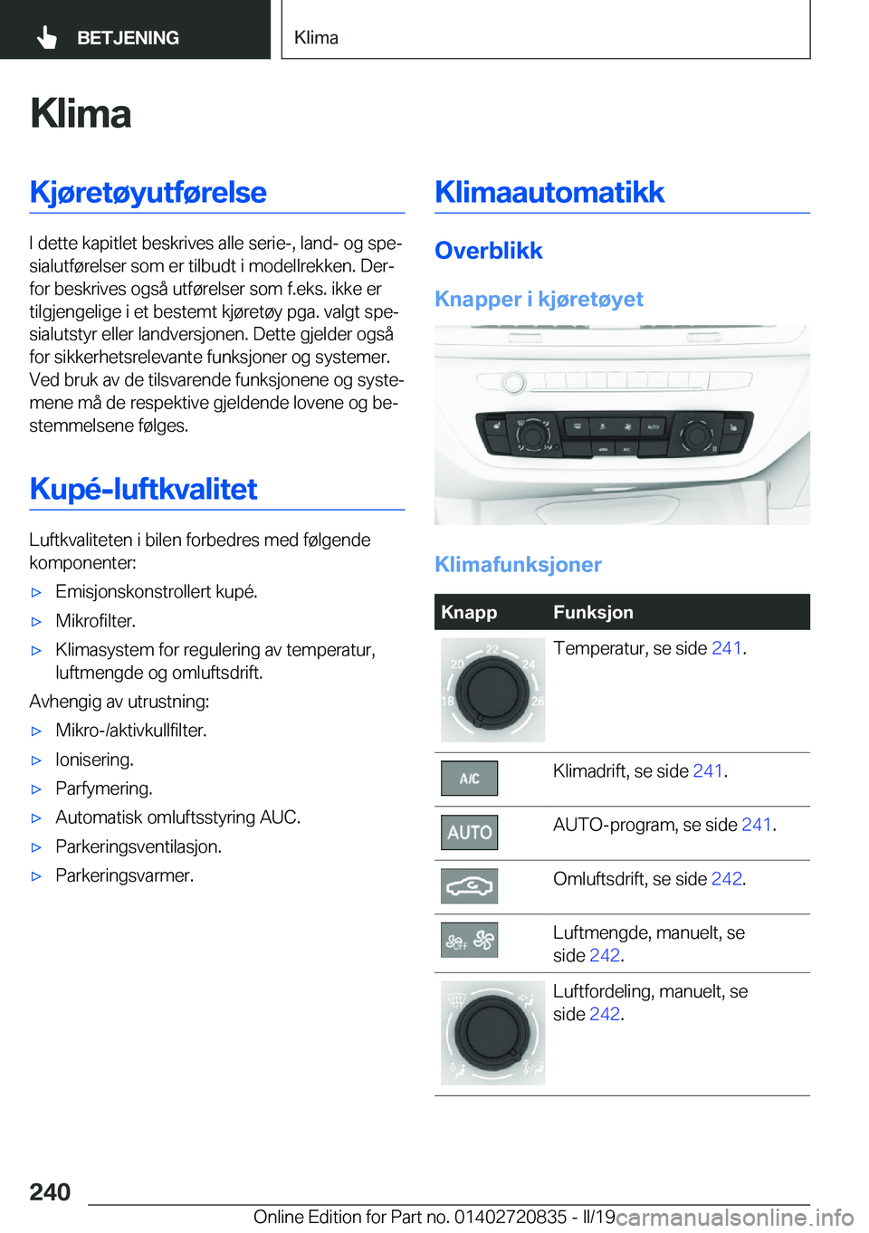 BMW X4 2019  InstruksjonsbØker (in Norwegian) �K�l�i�m�a�K�j�